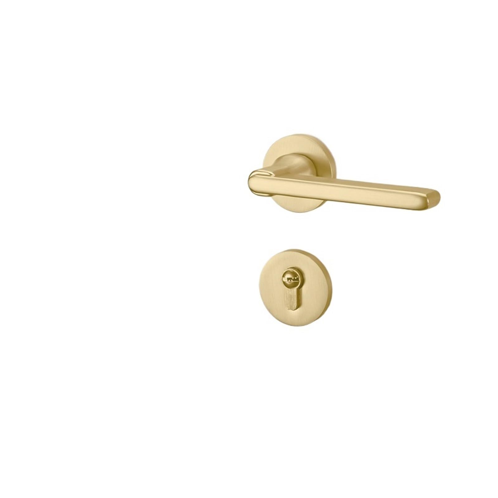 Vqdgpkpvv 5V Brushed Door Lock Indoor Home Silent Wooden Bedroom Handle Split(C Matte Gold Mute 35-50Mm)