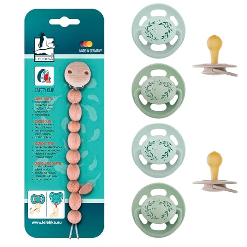 NIP Cherry Rundsauger Schnuller 4 Stück Unisex Gr.1 // 0-6 Monate // gelb mustard inkl. Schnullerband