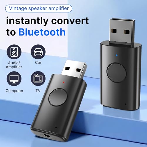 Adaptador AUX Bluetooth 2 en 1 para auto y casa miniatura 2