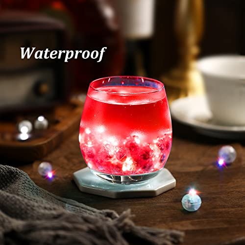 Image of ZGWJ 50PCs Red Balloon Lights Mini, Battery Powered, Long Standby Time Waterproof Tiny Led Round Light for Paper Lantern Balloon Party Easter Eggs Wedding Christmas Halloween Decorations