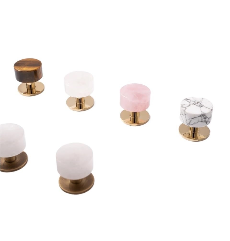 Gwyzax 815.32-Ab-Tigerstone Antique Cabinet Pulls Solid Brass Marble Crystal Cabinet Knobs For Kitchen Drawer Pulls Furniture Hardware