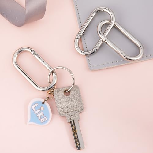 Image of Oval Spring Ring Clips, Metal Keyring Purse Clip