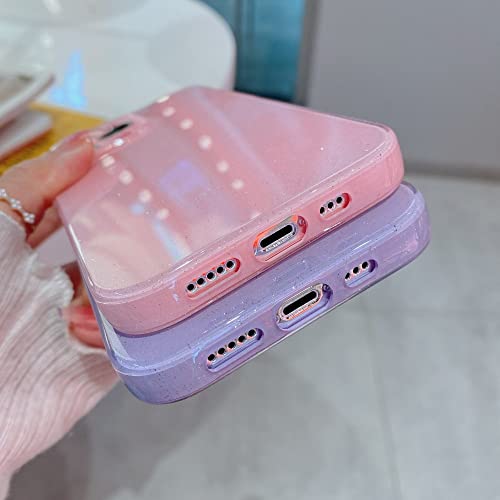 Coque paillettes iPhone 13 silicone antichoc rose néon ultra robuste - 4