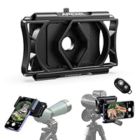 APEXEL Aktualisierung Universal Handy Adapter mit Fernauslöser,360°Drehung Kompatibel mit Fernglas Binoculars Monokular und Mikroskop,Teleskop Adapter für Mobiltelefone mit Breiten von 66~95 mm