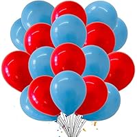 Juego de globos rojos y azules claros de 12 pulgadas para