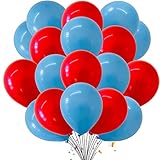 Juego de globos rojos y azules claros de 12 pulgadas para decoración de cumpleaños, arco de globos, decoración de Navidad, boda, Año Nuevo, 2023, 30 piezas