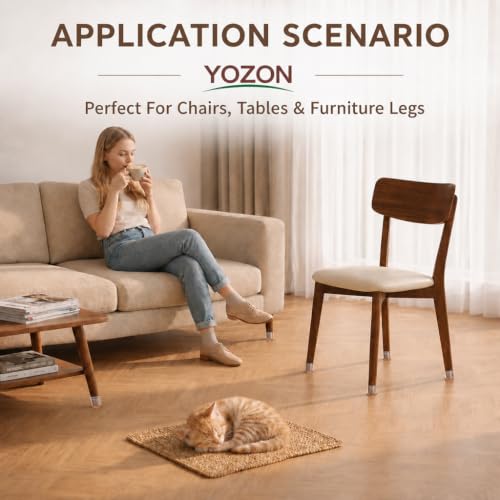 Image of YOZON 2023 New Chair Leg Floor Protector Chair Sliders Floor Protector Rubber Chair Leg Protectors For Hardwood Floors Felt Furniture Pads Silicone Caps 16Pack Clear Medium (Fit:0.71 inch-1.1 inch)