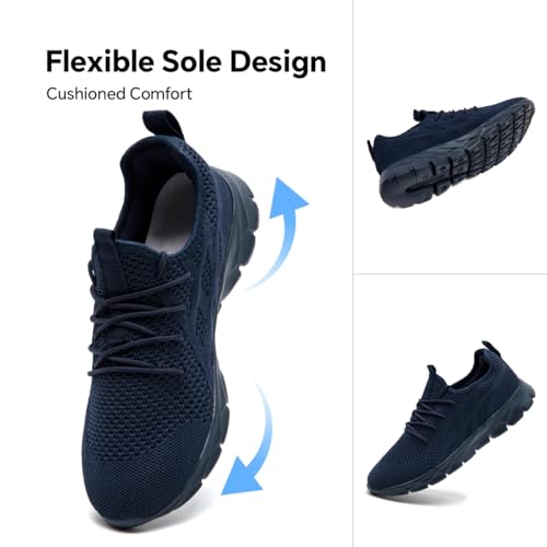 Image of Mens Slip On Walking Shoes Non Slip Running Shoes Lightweight Breathable Tennis Sneakers Fashion Casual Gym Trainers