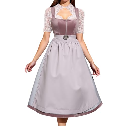 Costume bavarois raffiné avec tablier dirndl de qualité supérieure pour femme