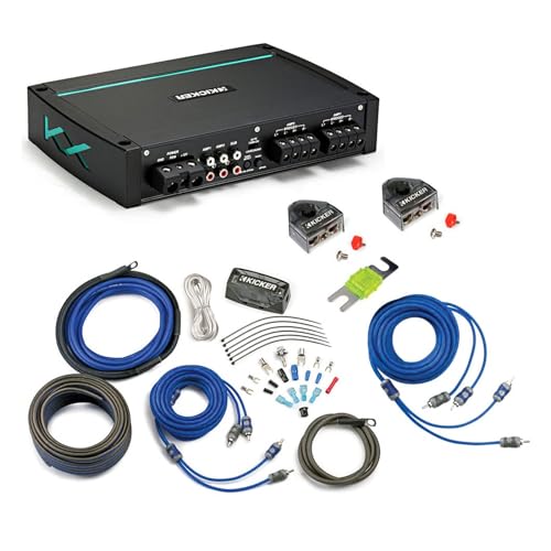 Kicker 44KXMA4004 Marine Audio 4 Channel Amp KXMA400.4 & 4 GA Amplifier Accessory Kit - 3 Year Warranty!