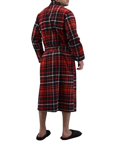 Image of Andrew Scott Mens 2 Pack Long Sleep -Sauna Robe / 100% Cotton Flannel Brush Warm Bathrobe