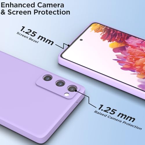 Image of Outlouders Back Cover for Samsung Galaxy S20 FE 5G | Camera Protection | Durable Soft Matte Silicone Bumper Case (Purple)