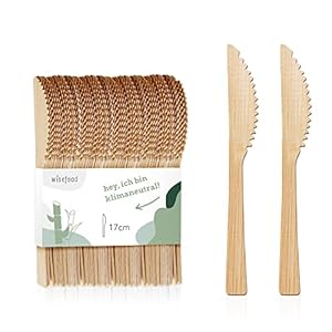 Wiseware Bambus Party Einwegmesser 100 Stück