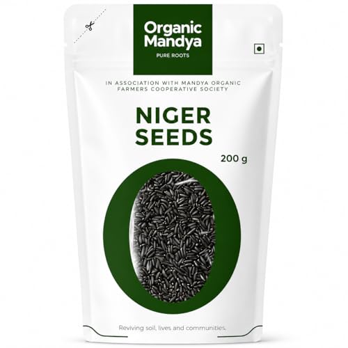 Image of Niger Seeds 200g - Ramtil Nyjer Seeds (Food Grade) | NPOP Certified, High Protein & Fibre, Omega 3 & 6 Rich Seeds by Organic Mandya