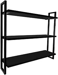 Nicho Prateleira Tripla de Parede Isla Industrial - Preto/preto