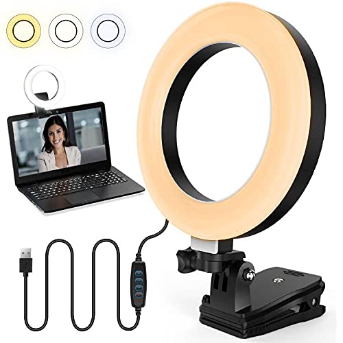 JALIELL Video Conference Lighting Kit, Ring Light for Computer, Adjustable Zoom Light Video Lighting Clip on Laptop Monitor for Live Streaming, Selfies, Vlogging, Remote Meetings, Photography, Makeup