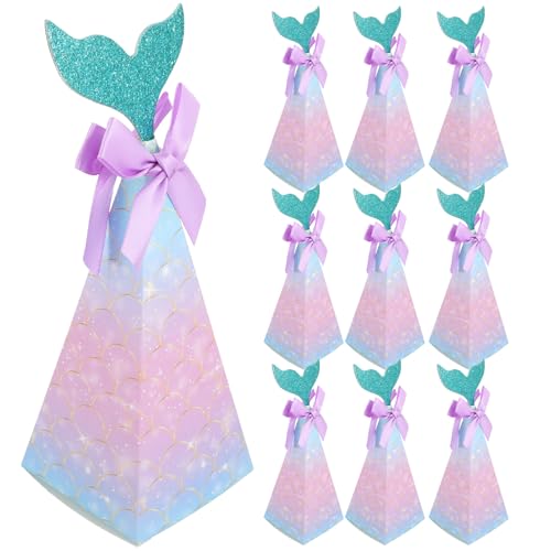 PERSELOSO Cajas de Papel para Dulces de Fiesta 20 Piezas Diseño de Sirena, Tamaño Compacto y Ligero, Contenedor para Embalaje de Dulces en Bodas, Cumpleaños y Celebraciones