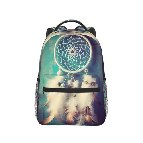 Sac à dos ordinateur portable plume attrape-rêves blanc idée cadeau originale - 6