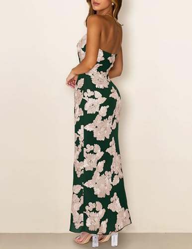 Image of MEROKEETY Women's Summer Floral Wedding Guest Cocktail Maxi Dress