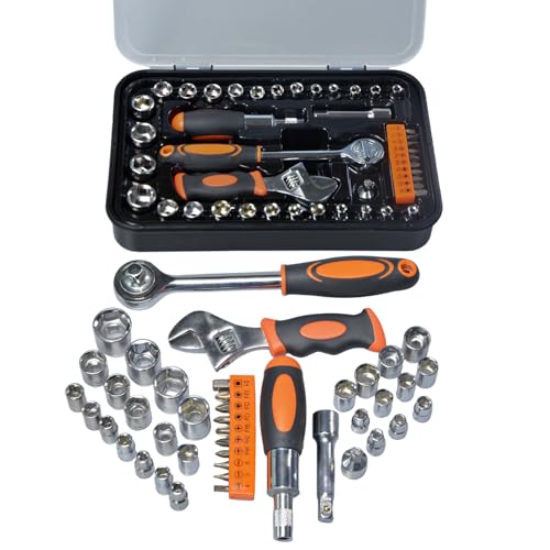 Sunbaba 42 Piece Socket & Socket Wrench Sets 1/4 Drive