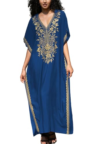 YOUKD - Kaftano floreale ricamato stile boho...