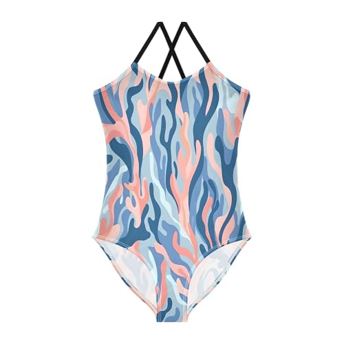 Girl's One Piece Swimsuit Colored Coral Beach Bathing Swimwear