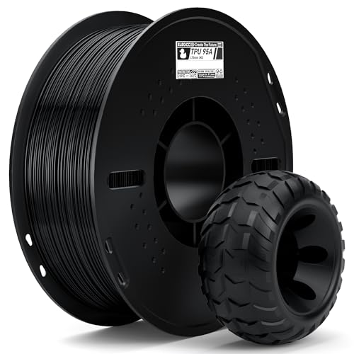 ELEGOO TPU Filament 1.75mm Black 1KG, 95A Flexible Soft 3D Printing...
