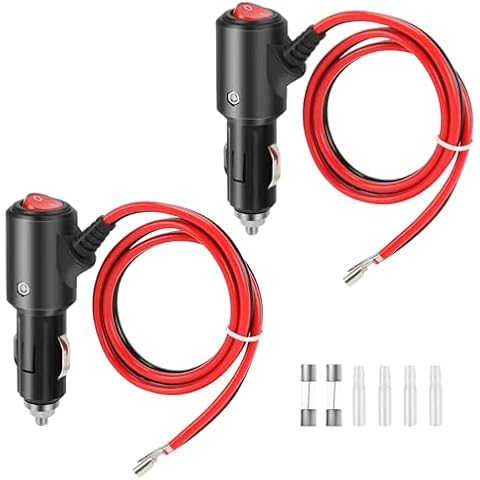 Thlevel 12V Cigarette Lighter Male Plug Replacement with On Off Switch and Leads 1.8FT 14AWG Cigarette Lighter Adapter Extension Cable For Car Truck Motorcycle Cover