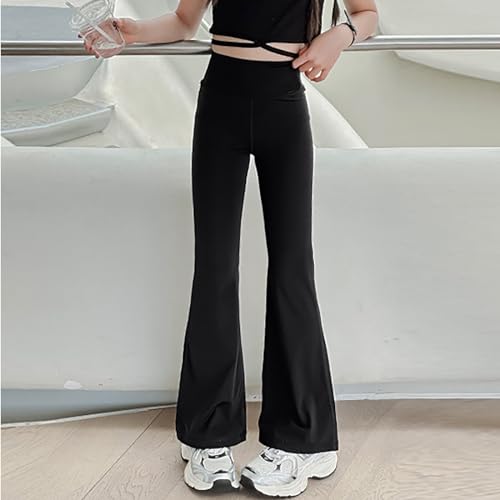 Kids Girls Comfy Stretch High Waisted Yoga Leggings Girls Solid Wide Leg Bell Bottom Straight 4t Toddler Girl Clothes3