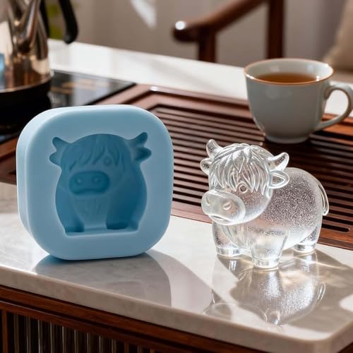 Image of Mini Highland Cow Mold, Tray, Reusable Tray for Home Entertaining, Dishwasher Mould, Single Piece Maker