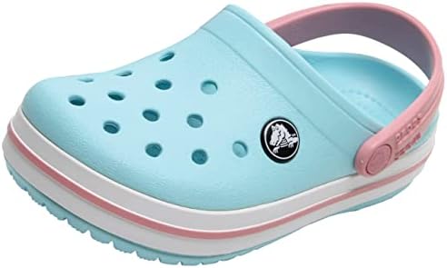 Crocs Unisex-Child Crocband Clogs (Todder Shoes), Ice Blue/White, 8 Toddler