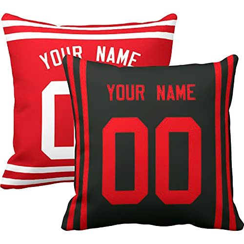 Image of ANTKING Throw Pillow 2 Pack with Custom Name and Number Personalized Gift for Men Women Boys