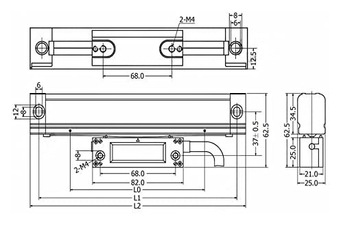 Escala lineal de vidrio KA-300 70mm 120mm 170mm 220mm 270mm miniatura 3