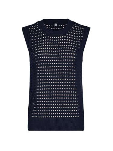 Image of SuperPrity Women's Sweater Vest Sleeveless Crochet Sheer Knit Sweater Tank Casual See Through Crewneck Sweater