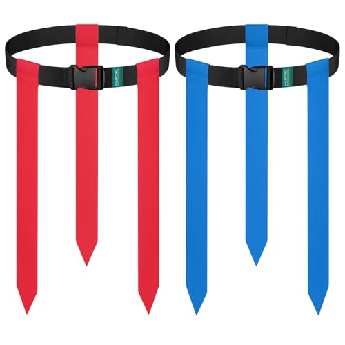 HASITE Flag Football Belts - 2 Sets of Adjustable Flag Football Set, Contains 6 Football Flags, Perfect for Youth Adults and Children To Capture The Flag
