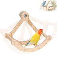 Holz Vogelspielzeug Rotierende Schaukel, Langeweile lindern Vogel Spielzeug Interaktives Sitzbrett für Wellensittiche Nymphensittiche & kleine Papageien