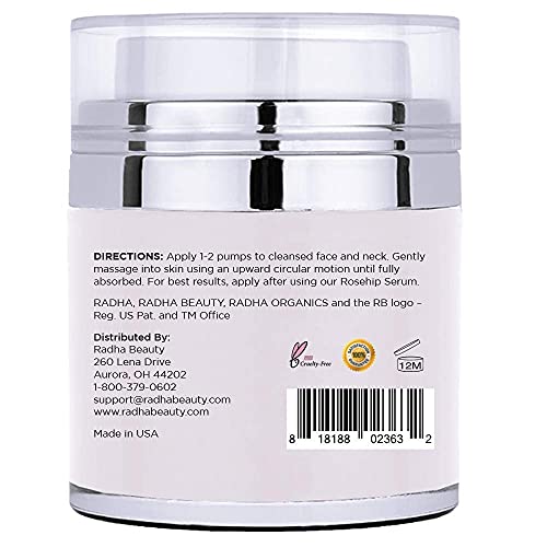 Radha Beauty Glow Boosting Rosehip Moisturizer,1.7 Fl Oz. For Face, Neck, Decollete - Super Moisturizing Facial Lightweight Cream, Anti-Aging & Brightening - Daily For Dry, Sensitive & Oily Skin… #TOP5