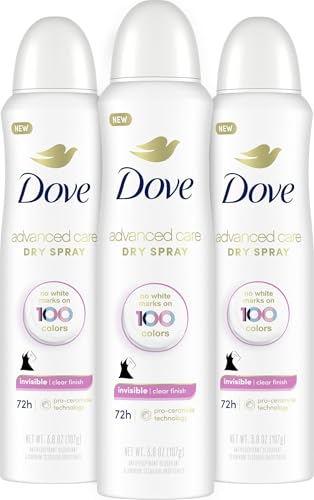 Dove Invisible Antiperspirant Dry Spray Clear Finish 3PK 3.8 oz |...