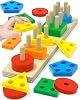 Juguetes Montessori para niños y niñas de 1 2 3 años, juguetes de aprendizaje para toddlers, regalos | Juguete Montessori, juguete para niños pequeños de 2-3 años, regalos de cumpleaños para niños y niñas, bloques de madera, juguete sensorial, rompecabezas, clasificador de formas, actividades para niños pequeños 2