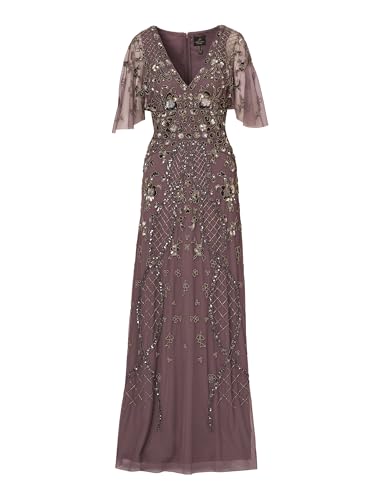 Image of Adrianna Papell Women's Beaded Cape Sleeve Long Dress