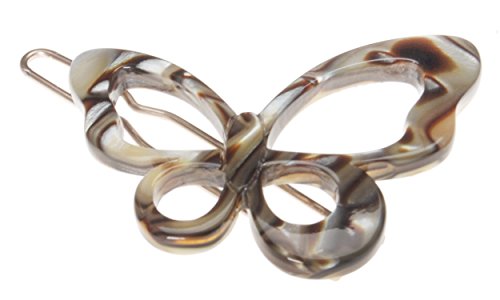 Barrette à tige papillon découpée France Luxe Onyx cheveux