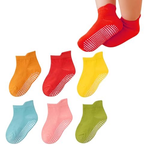 Image of MOMISY Baby Girl Boys children Non Slip Socks Toddlers Infant Warm Cotton Stretch Anti skid Socks-6 Pairs