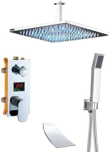 CWCQGH Bathroom Rainfall Shower Faucets Set Shower Faucet Bathtub Shower Mixer Tap Wall Mount,A 8 Inch Shower Set,A 16 Inch Shower Set