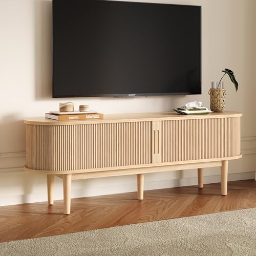 LINSY HOME 58" Fluted TV Stand for TVs up to