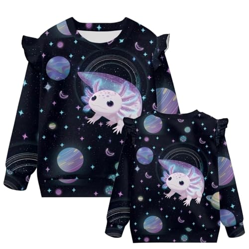 Girls Long Sleeve Crewneck Sweatshirt Warm Soft 1-8 Ruffle Long Sleeve Sweatshirts Girls and Toddlers Sweatshirt2