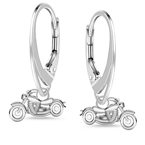 Boucles d'oreilles moto argent 925 cadeau idéal pour motarde passionnée