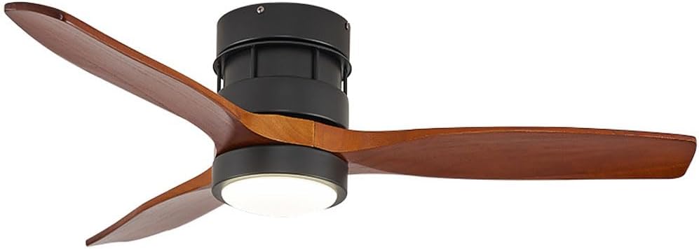 52IN Ceiling Fans With Lights Black Modern Ceiling Mounted Fans With Dimmable LED Lights Smart Quiet Ceiling Fans Lights Kits With 3 Blades Reversible Ceiling Fans Low Profile Ceiling Fans With Light