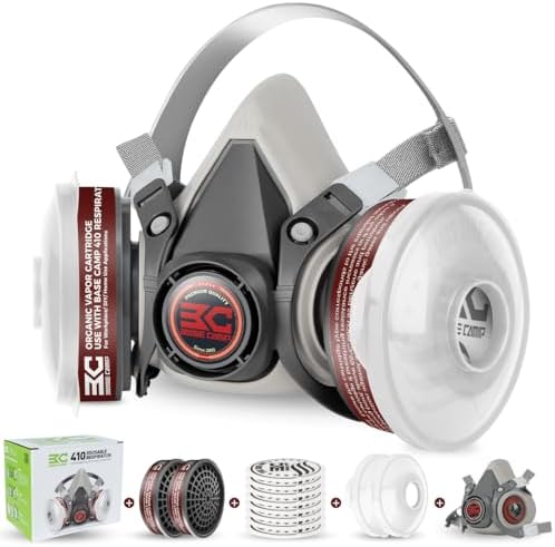 Respirator Mask Filters Gas Painting: CE Tested Reusable Half Face Cover Welding Mask - Particulate Face Respirator for Dust,Woodworking,Sanding,Spraying,Organic Vapor,Chemicals,Polishing