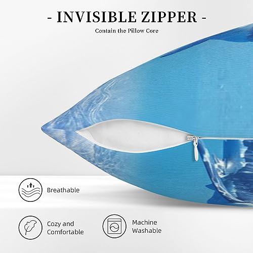 Housse de coussin imprimé baleine velours côtelé décoration maison - 6