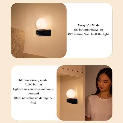 Lámpara de pared con sensor para pasillos y luz marrón claro 4